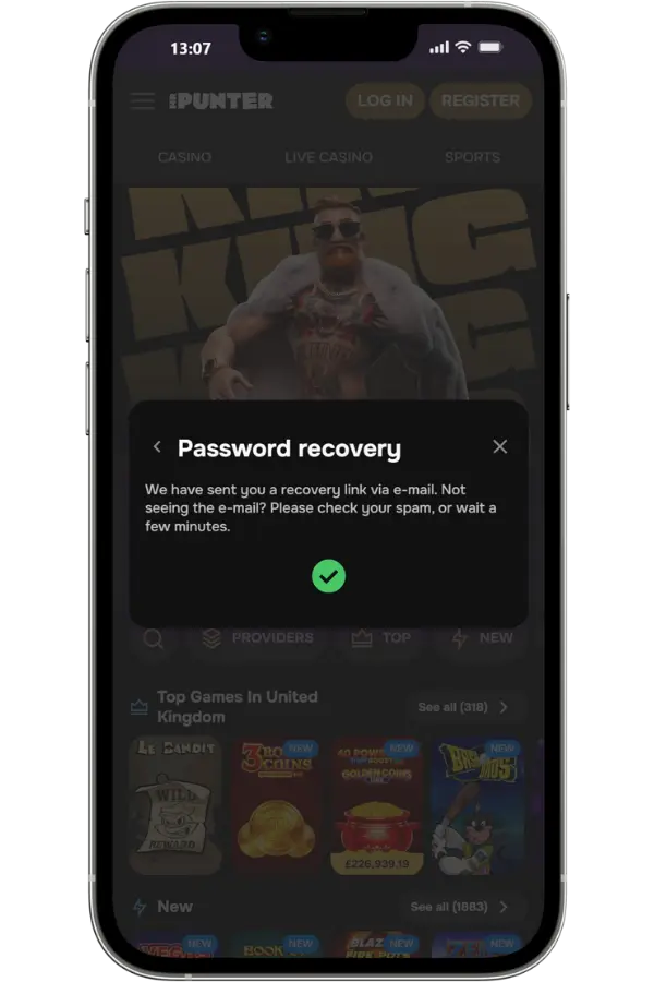Password recovery instructions