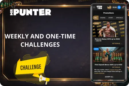 Weekly and one-time trial periods on the MrPunter bonus page